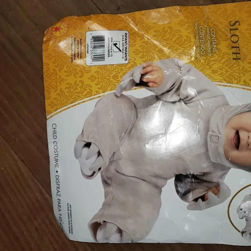Sloth Toddler Halloween Costume 1-2